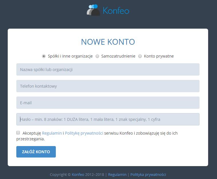 2. Zakładając konto podążaj z instrukcjami na stronie. PAMIĘTAJ!