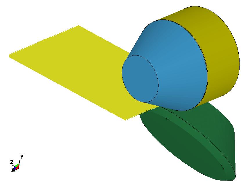 19 opisano jak w modelach MES siatką regularną o polach kwadratowych lub prostokątnych oraz typem elementu skończonego 3D SOLID164. Obie domeny, tzn.
