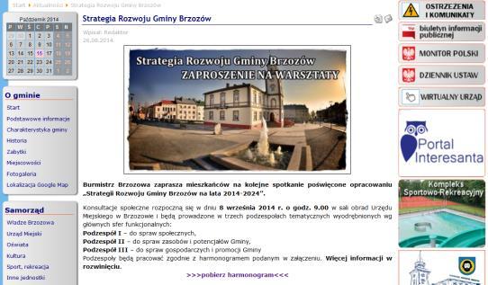 Tematyka prac w podzespołach objęła sformułowanie celów strategicznych i operacyjnych Strategii Rozwoju Gminy Brzozów na lata 2014-2024.