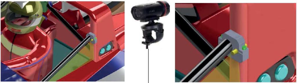Załącznik 5 Mocowanie kamer - wytyczne SAMOCHODY Z OTWARTYM NADWOZIEM Wspornik kamery zamocowany mechanicznie
