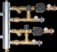 90 961 00 90 966 00 ZASTOSOWANIE Zestawy mieszające ze sprzęgłem hydraulicznym BPS służą do połączenia źródła ciepła z dwoma częściami instalacji grzewczej zgodnej z PN-EN 12828.