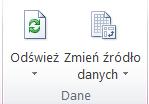 Sekcja: Aktualizacja tabeli przestawnej Strona 84 11) Tabela przestawna nie odświeża się automatycznie. Aby odświeżyć tabelę naciśnij przycisk Odśwież na karcie Opcje w sekcji Dane.