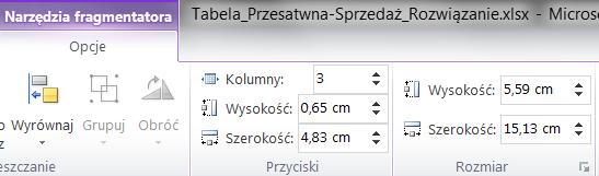 9) Skorzystaj z karty Opcje dla fragmentatorów aby zmienić ich kolorystykę i