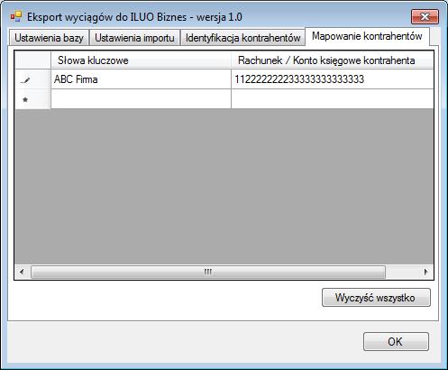 Mapowanie kontrahentów Mapowanie kontrahentów pozwala na identyfikację kontrahentów na podstawie podanych przez użytkownika słów kluczowych.