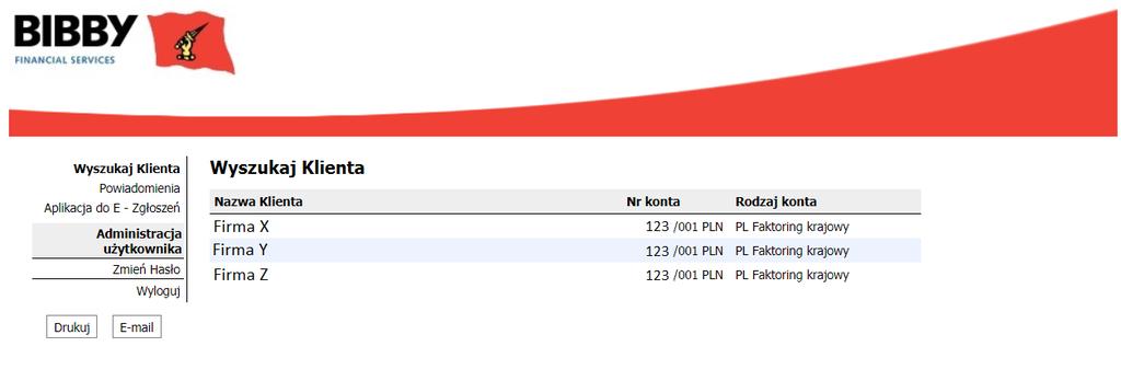 Strona powitalna zawiera powiadomienia w głównej części ekranu oraz menu po lewej stronie.