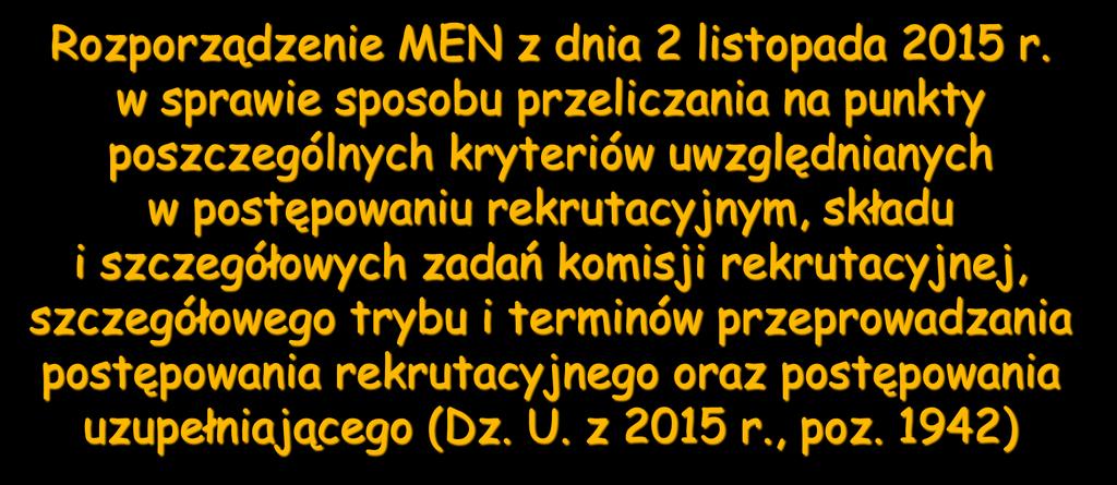 Rozporządzenie MEN z dnia 2 listopada 2015 r.