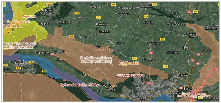 Na terenie Miasta nie występują obszary Natura 2000. Najbliżej położony obszar to Dolina Dolnej Wisły około 20 km oraz Specjalny Obszar Ochrony Siedlisk Dolina Drwęcy około 10 km.