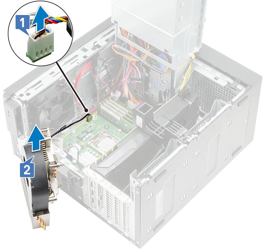 Instalowanie zestawu wentylatora i radiatora 95 W 1