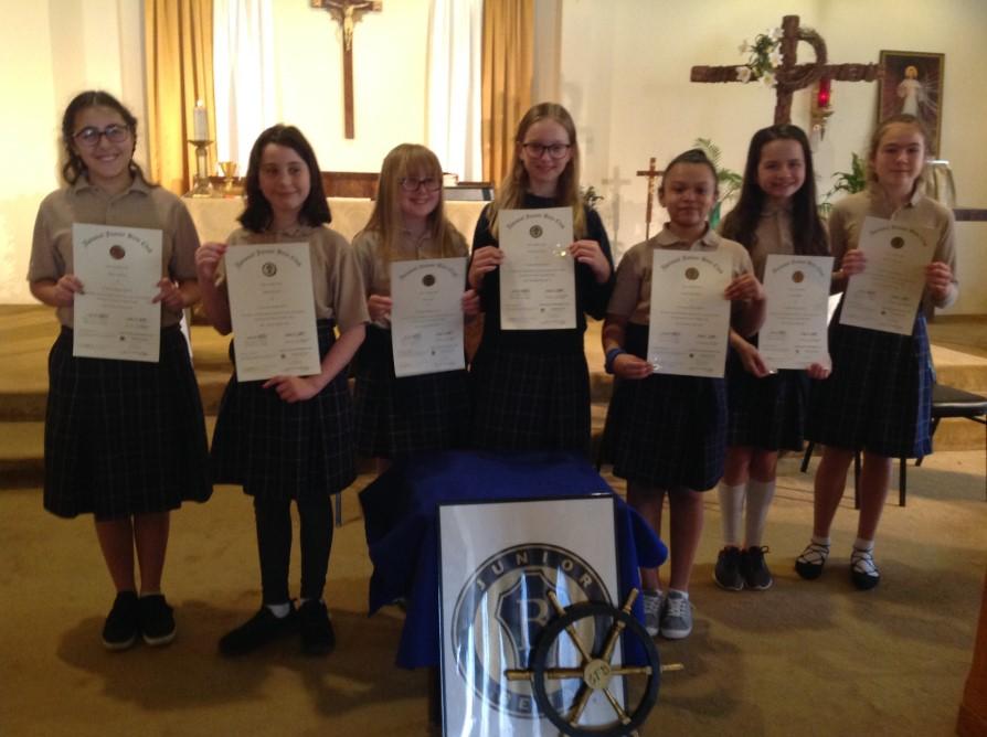 were inducted into the Junior Beta Club, St Francis Borgia, School