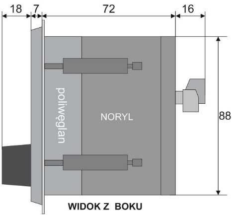 b) AR613 Typ obudowy Materiał Wymiary obudowy (S x W x G) Okno tablicy (S x W ) Mocowanie Przekroje przewodów (dla złącz rozłącznych) tablicowa, Incabox XT samogasnący NORYL 94V-0, poliwęglan
