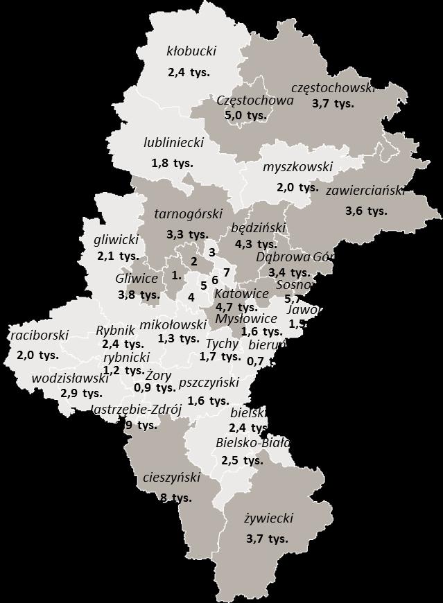 Powiat z największą liczbą osób bezrobotnych 5,7 tys. m.