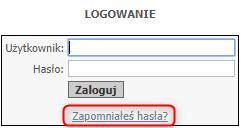 Logowanie do portalu- problem z hasłem (zapomniane hasło).