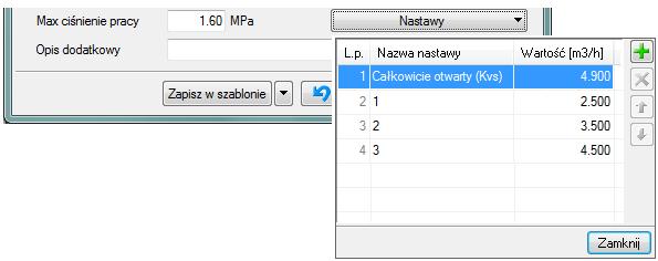 Opis i edycja obiektów Dodawanie linii z poszczególnymi nastawami odbywa się tak, jak opisano w punkcie 5.2.