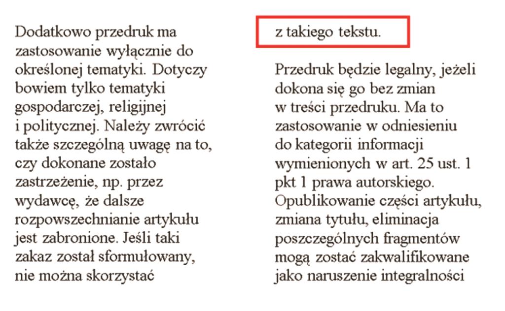 Zadanie 23. We fragmencie składu tekstu popełniono błąd nazywany A. szewcem. B. bękartem. C. akcentem. D. kerningiem. Zadanie 24.