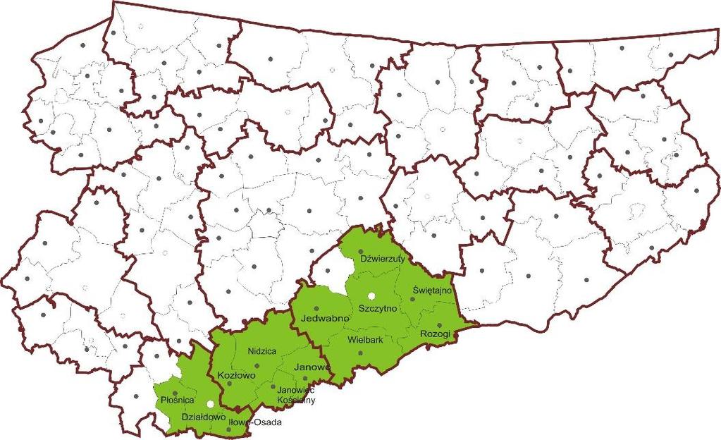 Powierzchnia 3 273 km 2 Wysokość przyznanych środków EFRROW na realizację LSR (19.