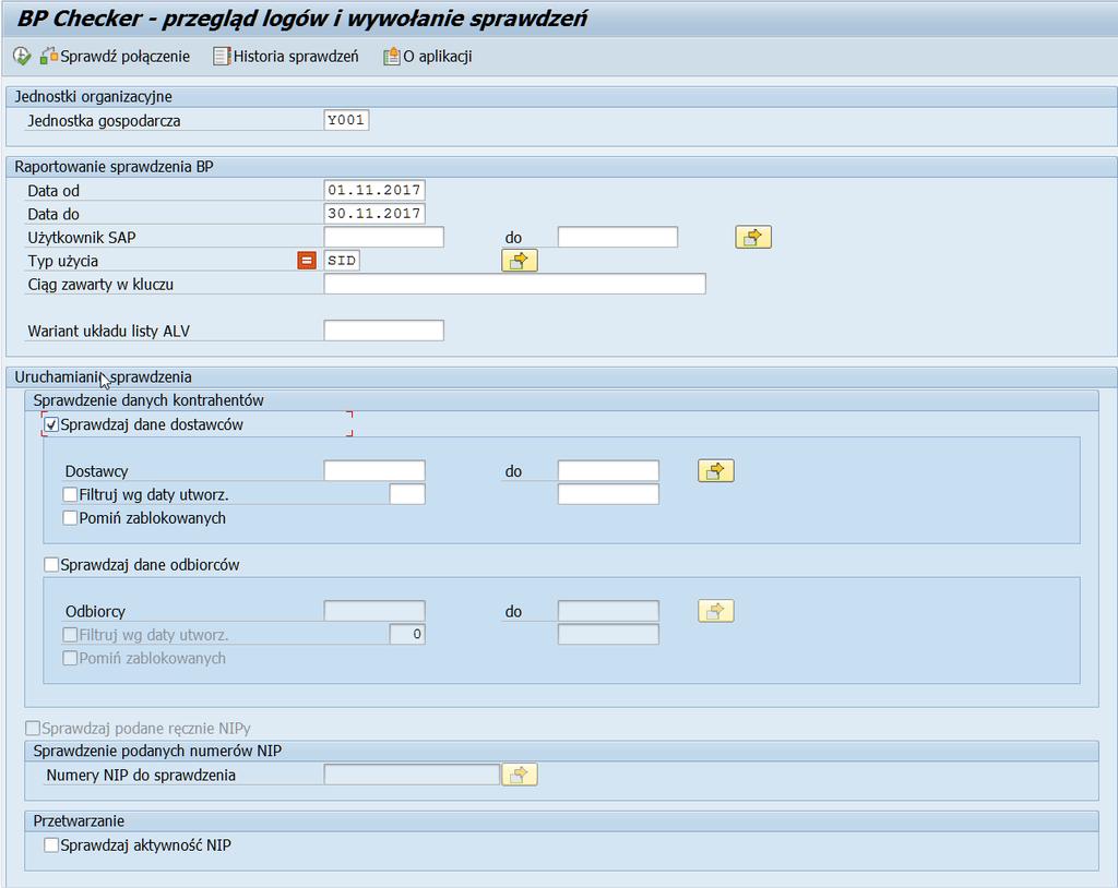 SNP Business Partner Data Checker Sprawdzanie danych
