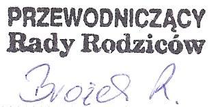 19 Rada posługuje się pieczątką podłużną o treści: Rada Rodziców przy Szkole Podstawowej nr 8 im. K.K. Baczyńskiego w Tarnowie ul.