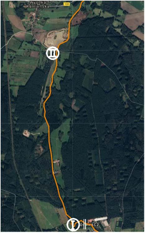 34 Woda-Środowisko-Obszary Wiejskie. T. 18. Z. 4 (64) Rys. 1. Mapa rejonów tarliskowych; = zapora, I, II = rejony tarliskowe; źródło: opracowanie własne na podkładzie mapy z geoportal.gov.pl Fig. 1. Map of spawning areas; = dam; I, II = spawning areas; source: own elaboration, fragment of a map from geoportal.