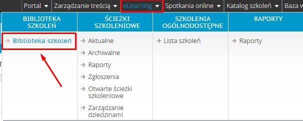 Rysunek 12 Wyjście z modułu LMS 3.1 Biblioteka szkoleń Jest to katalog, wszystkich szkoleń znajdujących się w systemie.