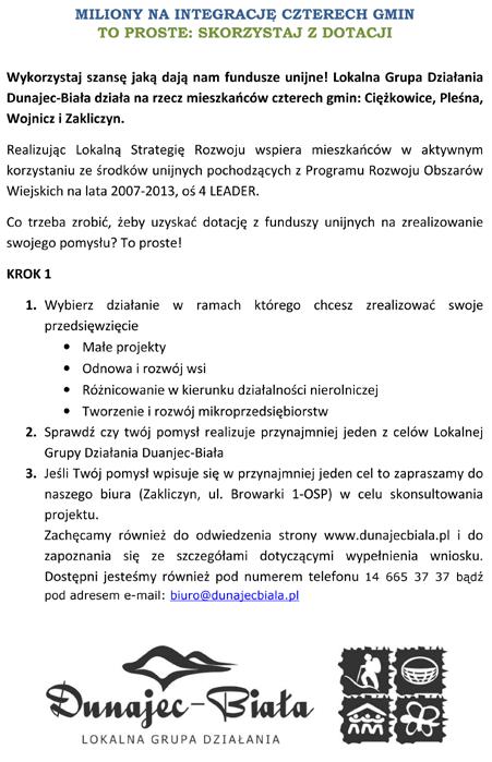 TURYSTYKA Znana marka turystyczna bszar LGD Dunajec-Biała 4.