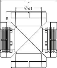 2.2. SYSTEMY INSTALACYJNE ROZMIAR Ø [mm] Ød 1 L E ILOŚĆ NAN 03FT-TEE-630000 63 62.5 120 27.4 16 NAN 03FT-TEE-750000 75 74.9 137 31 10 NAN 03FT-TEE-900000 90 89.9 160 35.