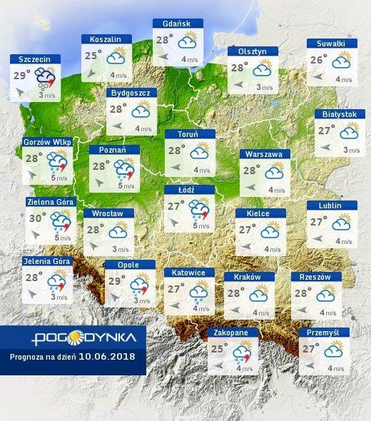 Prognoza pogody dla Polski na