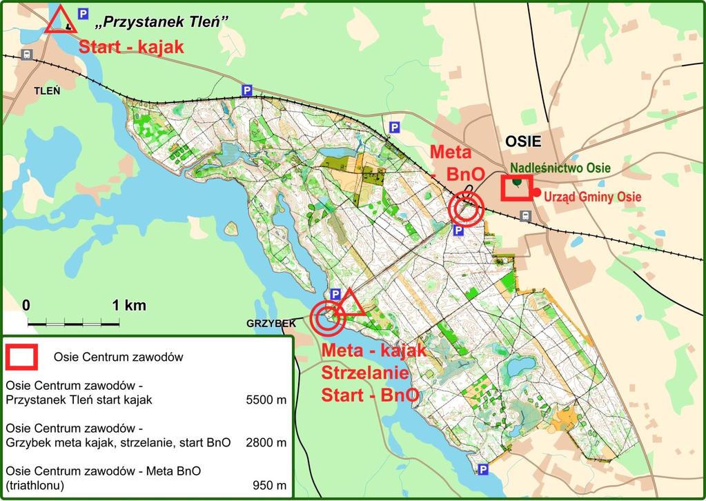 OL-TRIATHLON FORMA: drużynowe zawody (zespoły 2-osobowe) na orientację w formie triathlonu. KATEGORIE, TRASY: 1.