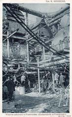 2 3 Fot. 1. Cukrownia Młodzieszyn w czasie I wojny światowej. Fot. 2. Zniszczenia na terenie Cukrowni Przeworsk w 1914 r. Fot. 3. Szpital w Cukrowni Dobrzelin w czasie I wojny światowej.