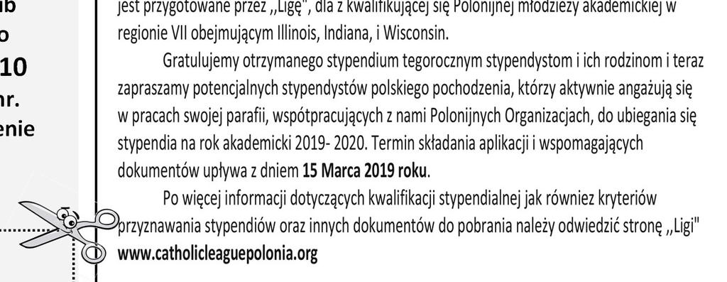 Str. 6 III Niedziela Zwykła 01.27.2019 ZAŚWIADCZENIA DO ROZLICZENIA PODATKOWEGO ZA ROK 2018 Od 18 stycznia rozpoczynamy wydawanie Zaświadczeń do roliczenia podatkowego.