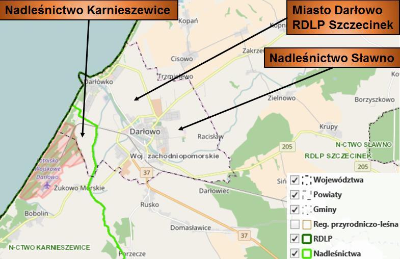 6 051,58 ha oraz las mieszany świeży (pow. 2 586,02 ha) i las świeży (pow. 2 586,02 ha), które zajmują siedliska średnio i bardzo żyzne. Źródło: http://www.karnieszewice.szczecinek.lasy.gov.