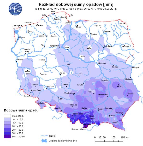 w rzekach Rozkład dobowej