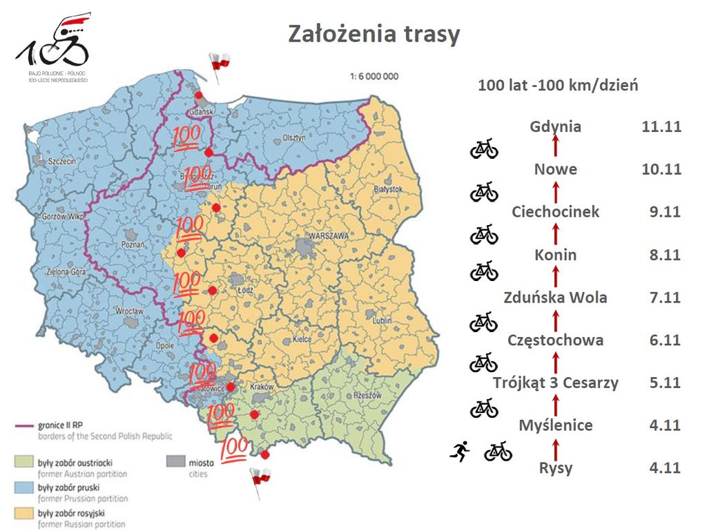 kilometrów. Zakończenie rajdu odbędzie się w niedzielę, 11 listopada. Rano Miłka Raulin wyruszy z miejscowości Nowe i pojedzie do Gdyni. Wielki finał zaplanowano około godz. 11.40.