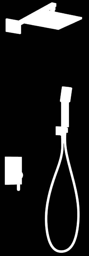 deszczownica mosiężna (WG125CR), rozmiar: ø25 cm ramię prysznicowe mosiężne (RA01CR) rączka prysznicowa mosiężna (MICROPHONE-RCR), 1-funkcyjna wąż prysznicowy w osłonie stalowej (023-XCR), długość: