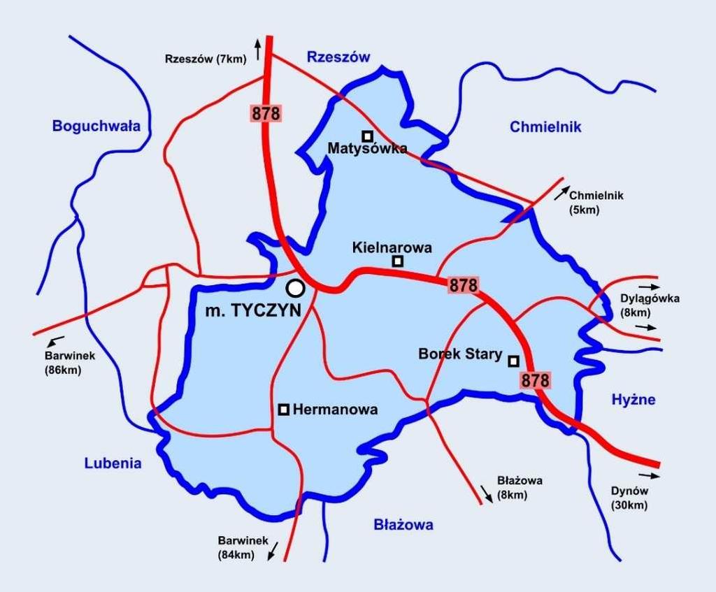 16 3. WYZNACZANIE OBSZARÓW KRYZYSOWYCH DO DIAGNOZY W GMINIE TYCZYN Na potrzeby analizy czynników określających stan kryzysowy, do zdiagnozowania przyjęto miejscowości jako jednostki urbanistyczne
