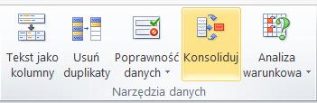 Sekcja: Konsolidacja według pozycji Strona 42 Konsolidacja według pozycji Tej metody powinno się używać w przypadku