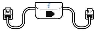 Festnetztelefon: Verbinden und Anrufen Festnetztelefoneinstellung wählen Wählen Sie zwischen den Einstellungen A, B oder C für das Festnetztelefon aus und stecken Sie die Kabel ein.