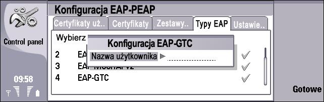 Okre l nastêpuj±ce ustawienia: Nazwa u ytkownika - Wpisz nazwê u ytkownika, je li podczas ka dej sesji autoryzacji nie ma byæ wy wietlany monit z pytaniem o nazwê u ytkownika.