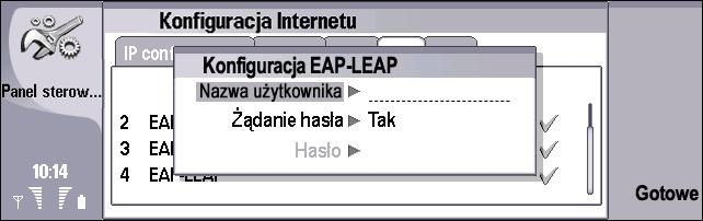 W przypadku wybrania Nie w polu ±danie has³a, has³o zostanie zapisane w urz±dzeniu, co zmniejsza poziom bezpieczeñstwa.