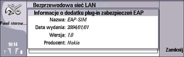 Konfigurowanie bezprzewodowej sieci LAN bezprzewodowych sieci LAN oraz serwerami uwierzytelniania. 7 Wybierz modu³ EAP i naci nij Poka szczegó³y.