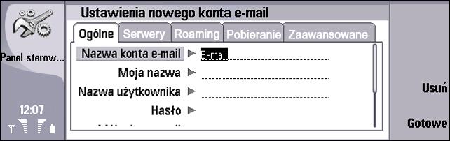 Tworzenie konta e-mail Wybierz kolejno: Pulpit Narzêdzia Panel sterowania Wiadomo ci. Konto domy lne - Je li masz kilka kont e-mail, wybierz konto, którego chcesz u ywaæ jako konta domy lnego.