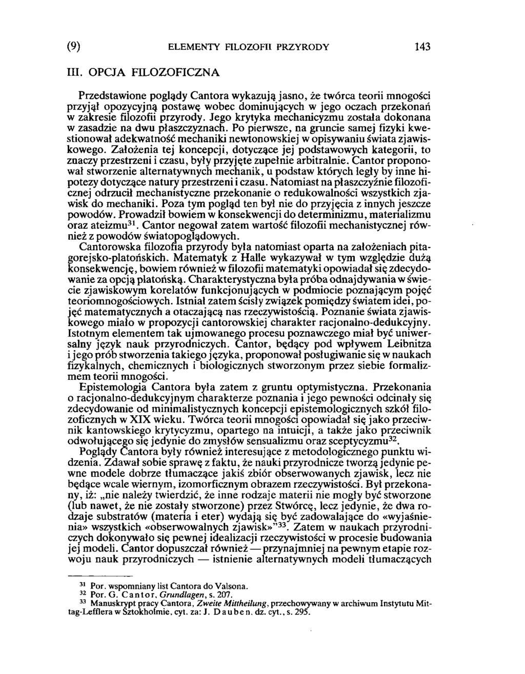 (9) ELEMENTY FILOZOFII PRZYRODY 145 III.