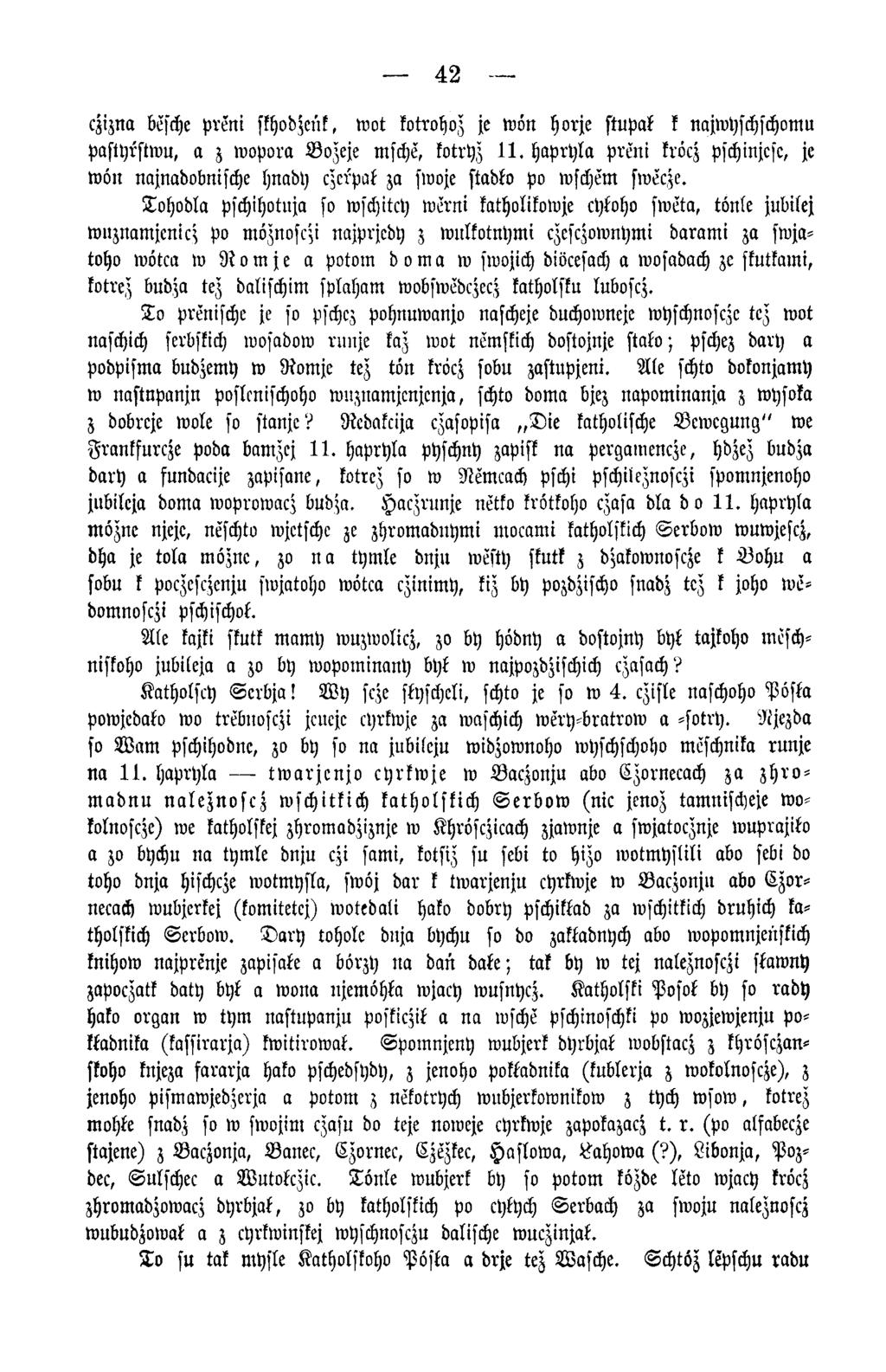 42 czizna bcschc preni skhodzeük, w ot kotrohoz je tooit horje stupak k najwyschschomu pastyrstwu, a z wopora B ozeje msche, kotryz 1 1.
