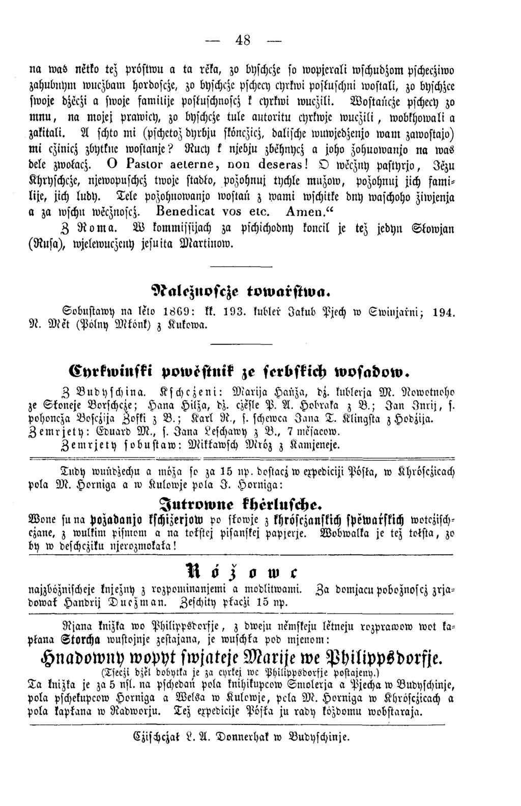 48 na w as netto tez prastwu a ta teta, zo byschcze so wopjcrali wschudzom pschecziwo zahubnym wuczbam hordoscze, zo byschcze pschccy cyrkwi poskuschni w ostali, zo byschzce swoje dzöczi a swoje fam