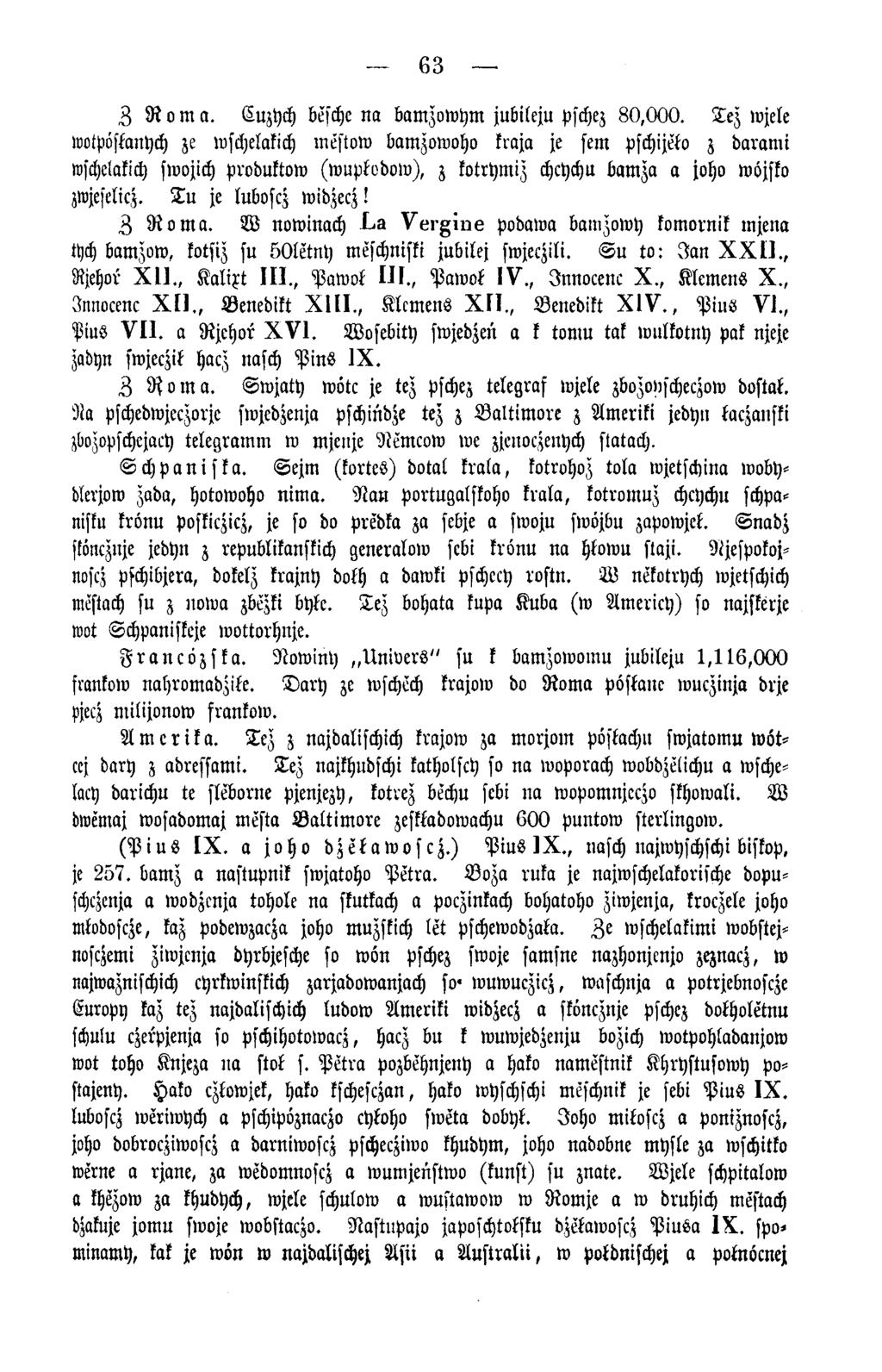 63 Z R o m a. Cuzych beschc na bamzowhm jubileju pschez 8 0,0 0 0.