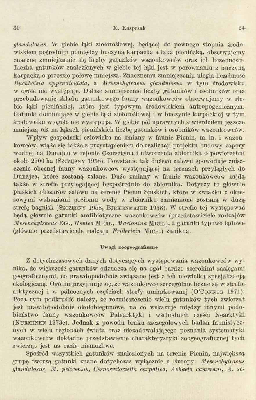 30 K. Kasprzak 24 glandulosus.