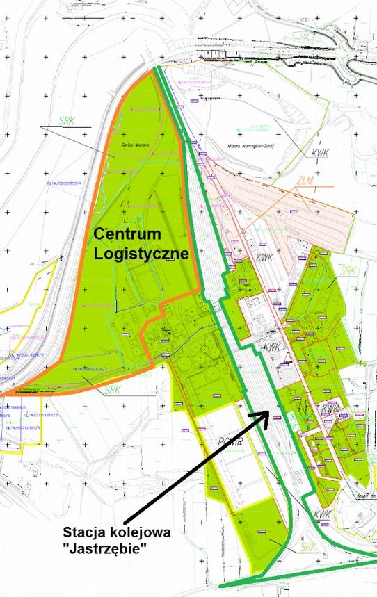 Projekt inwestycyjny Centrum Logistyczne Port Jastrzębie bezpośrednie sąsiedztwo obwodnicy Jastrzębia-Zdroju (Droga Główna Południowa Pszczyna-Racibórz); 2,5 km od wjazdu na autostradę A1 (Autostrada