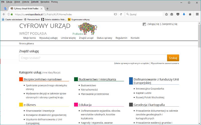 wybrać interesujący Państwa urząd, -> klikając na Załatw sprawę w