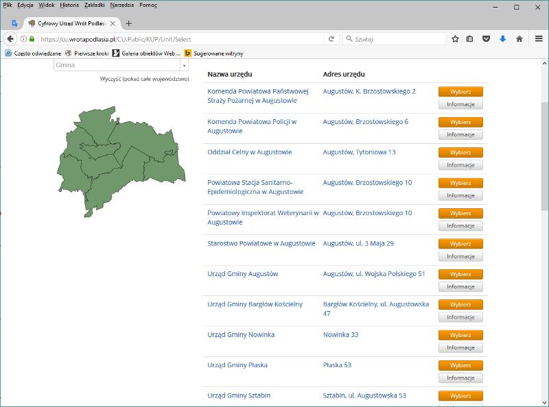 a następnie wybierz (lub gdy chcemy skorzystać z