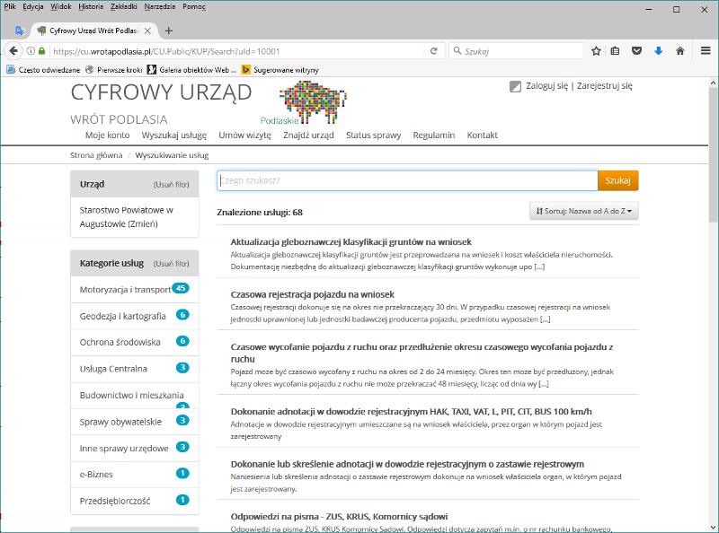 Następnie wyszukać, wskazać odpowiednią usługę i skorzystać z udostępnionych tam informacji.