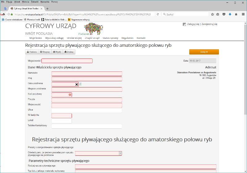 Po wypełnieniu wszystkich wymaganych pół wystarczy podpisać dokument certyfikatem kwalifikowanym lub profilem zaufanym epuap, wysłać i sprawa załatwiona.